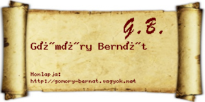 Gömöry Bernát névjegykártya